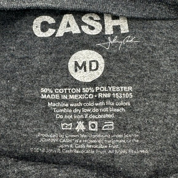 Cash Men's Size Medium Johnny Cash Tee Shirt Black Preowned - Picture 4 of 10